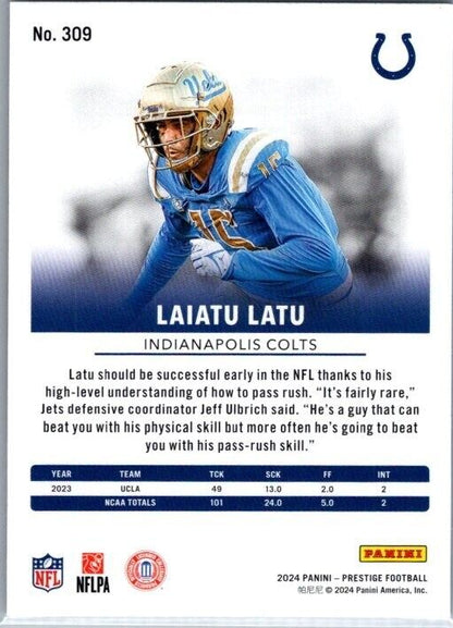 2024 Panini Prestige - Rookies #309 Laiatu Latu (RC)