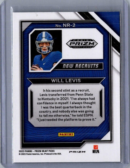 2023 Panini Will Levis New Recruits Green Prizm #NR-2