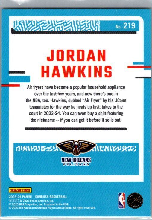 2023-24 Donruss #219 Jordan Hawkins Yellow Flood