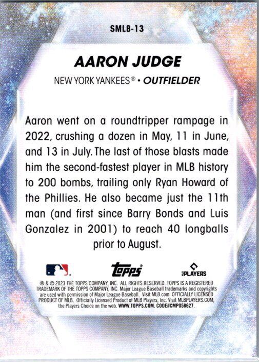 2023 Topps #SMLB-13 Aaron Judge Stars of MLB