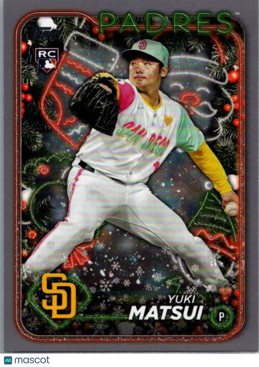 2024 Topps Holiday #H191 Yuki Matsui Silver Glitter