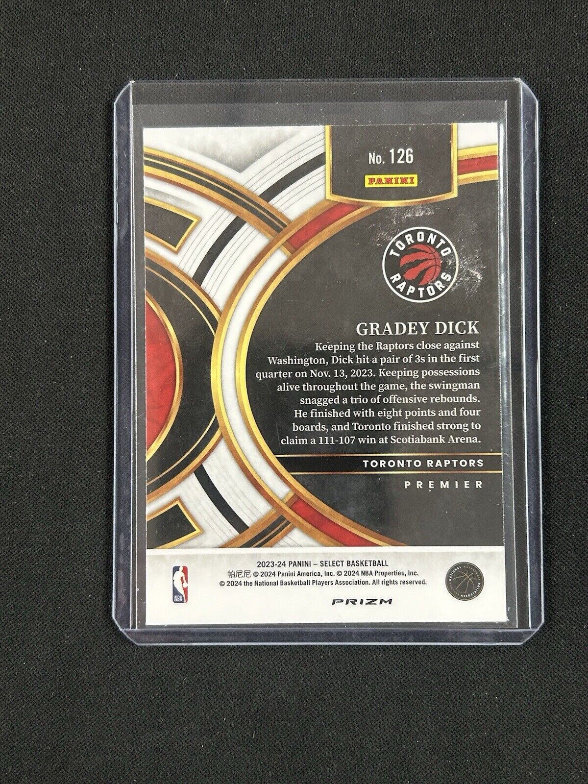 2023 Panini Select Premier Silver Seismic Gradey Dick