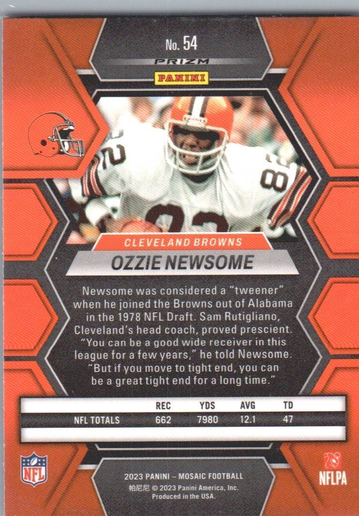 2023 Panini Mosaic #54 Ozzie Newsome Camo Pink Mosaic