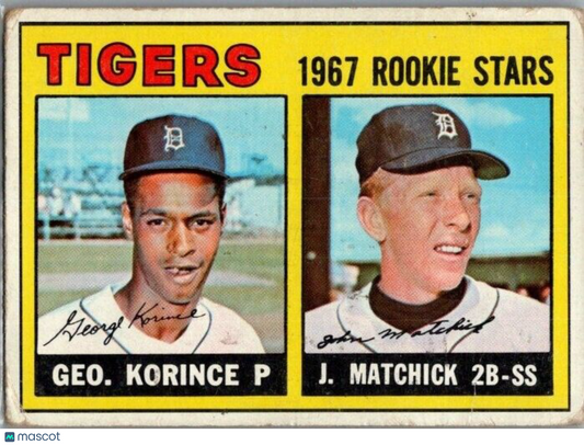 1967 Topps - #72 Tom Matchick, George Korince, James Brown (RC)