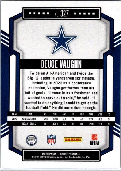 2023 Score - Rookies Scorecard #327 Deuce Vaughn (RC)