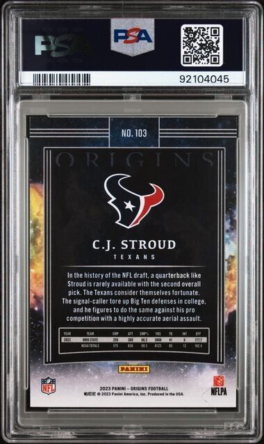 2023 Panini Origins #103 CJ Stroud PSA MINT 9