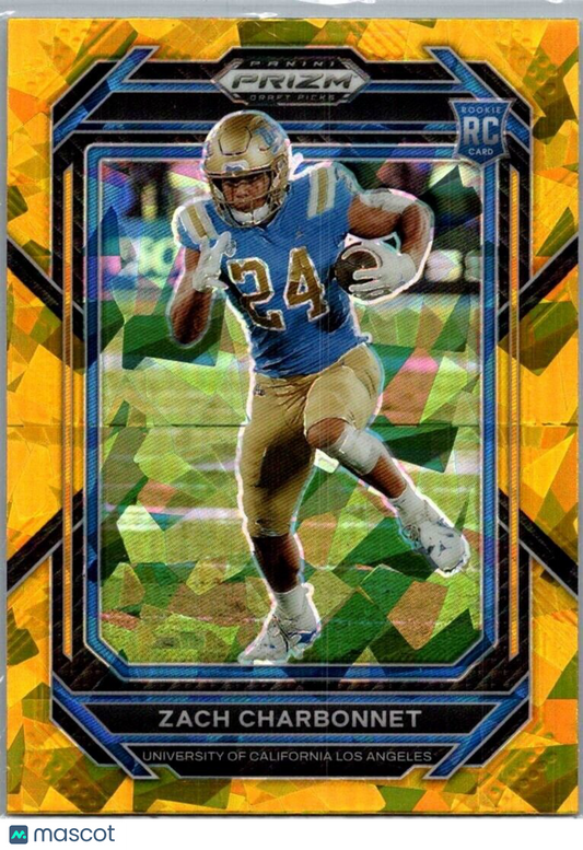 2023 Panini Prizm Draft Picks - Gold Ice Prizm #124 Zach Charbonnet (RC)