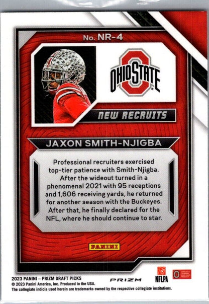 2023 Panini Prizm Draft Picks Gold Ice Jaxon Smith-Njigba New Recruits