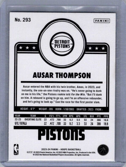 2023-24 Panini NBA Hoops - Hoops Tribute #293 Ausar Thompson (RC)