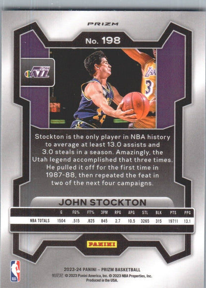 2023-24 Panini Prizm - Ice Prizm #198 John Stockton