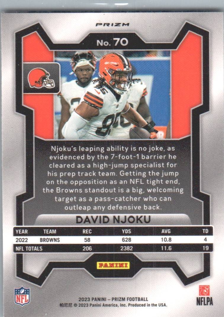 2023 Panini Prizm #70 David Njoku Lazer