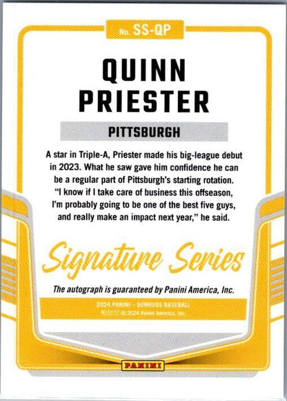 2024 Donruss #SS-QP Quinn Priester Signature Series