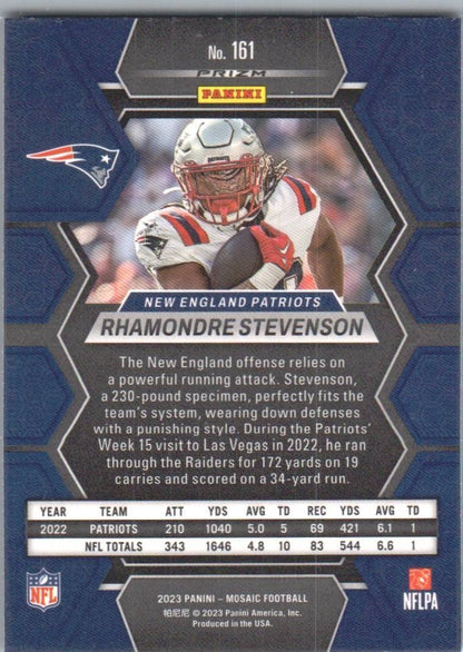 2023 Panini Mosaic #161 Rhamondre Stevenson Camo Pink Mosaic