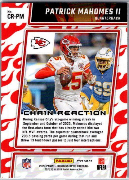 2023 Donruss Optic #CR-PM Patrick Mahomes II Chain Reaction