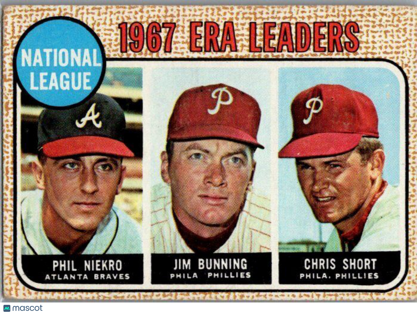 1968 Topps #7 National League 1967 ERA Leaders Phil Niekro