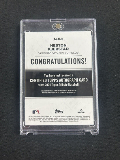 2024 Topps Tribute Heston Kjerstad Rookie Auto /199 Baltimore Orioles #TA-KJE RC