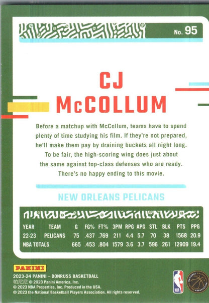 2023-24 Panini Donruss - #95 C.J. McCollum