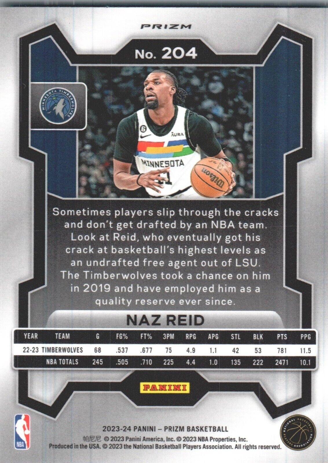 2023-24 Panini Prizm - Green #204 Naz Reid