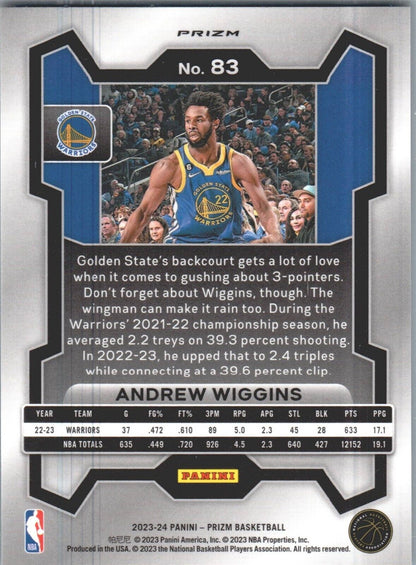 2023-24 Panini Prizm - Red, White and Blue #83 Andrew Wiggins