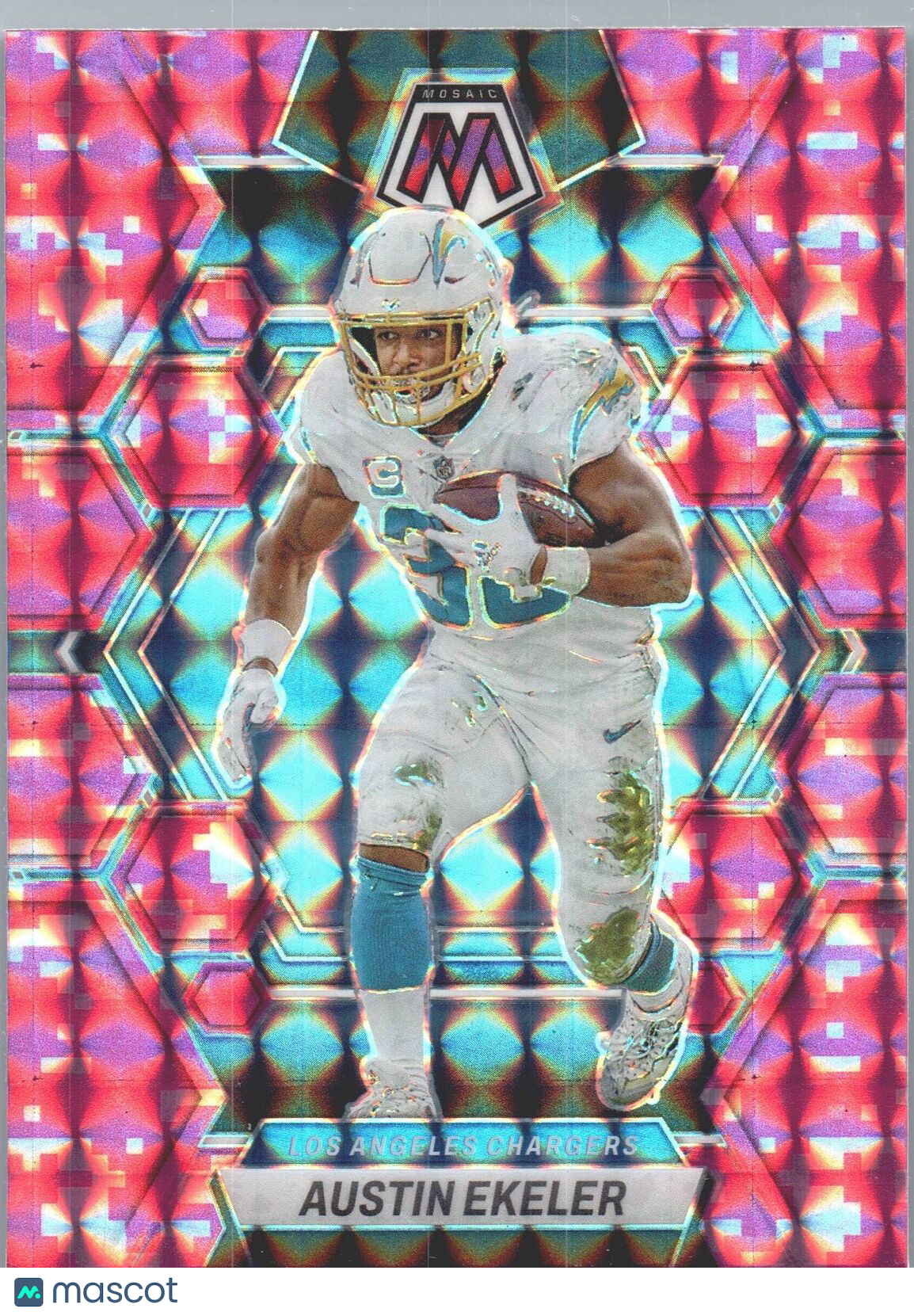 2023 Panini Mosaic #128 Austin Ekeler Camo Pink Mosaic