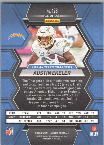 2023 Panini Mosaic #128 Austin Ekeler Camo Pink Mosaic