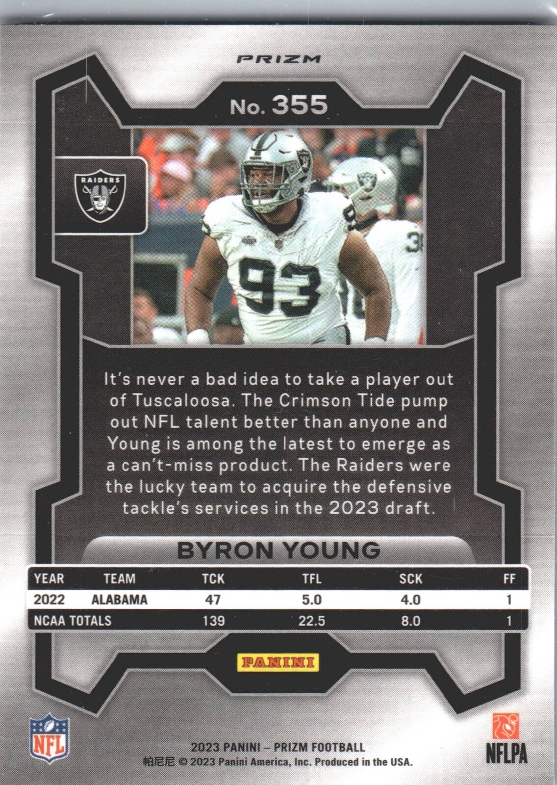 2023 Panini Prizm #355 Byron Young Lazer