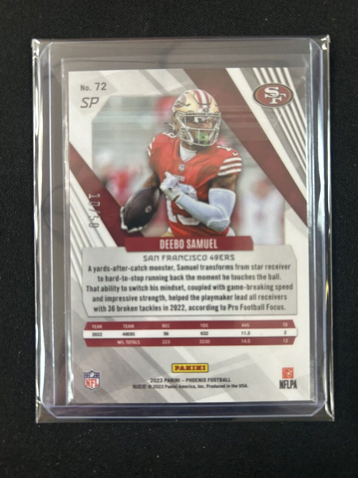 2023 Panini Phoenix #72 Deebo Samuel Fire and Ice Seismic #/50