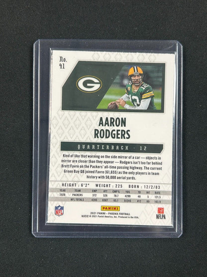 2021 Panini Phoenix Yellow Green Red  #41 Aaron Rodgers