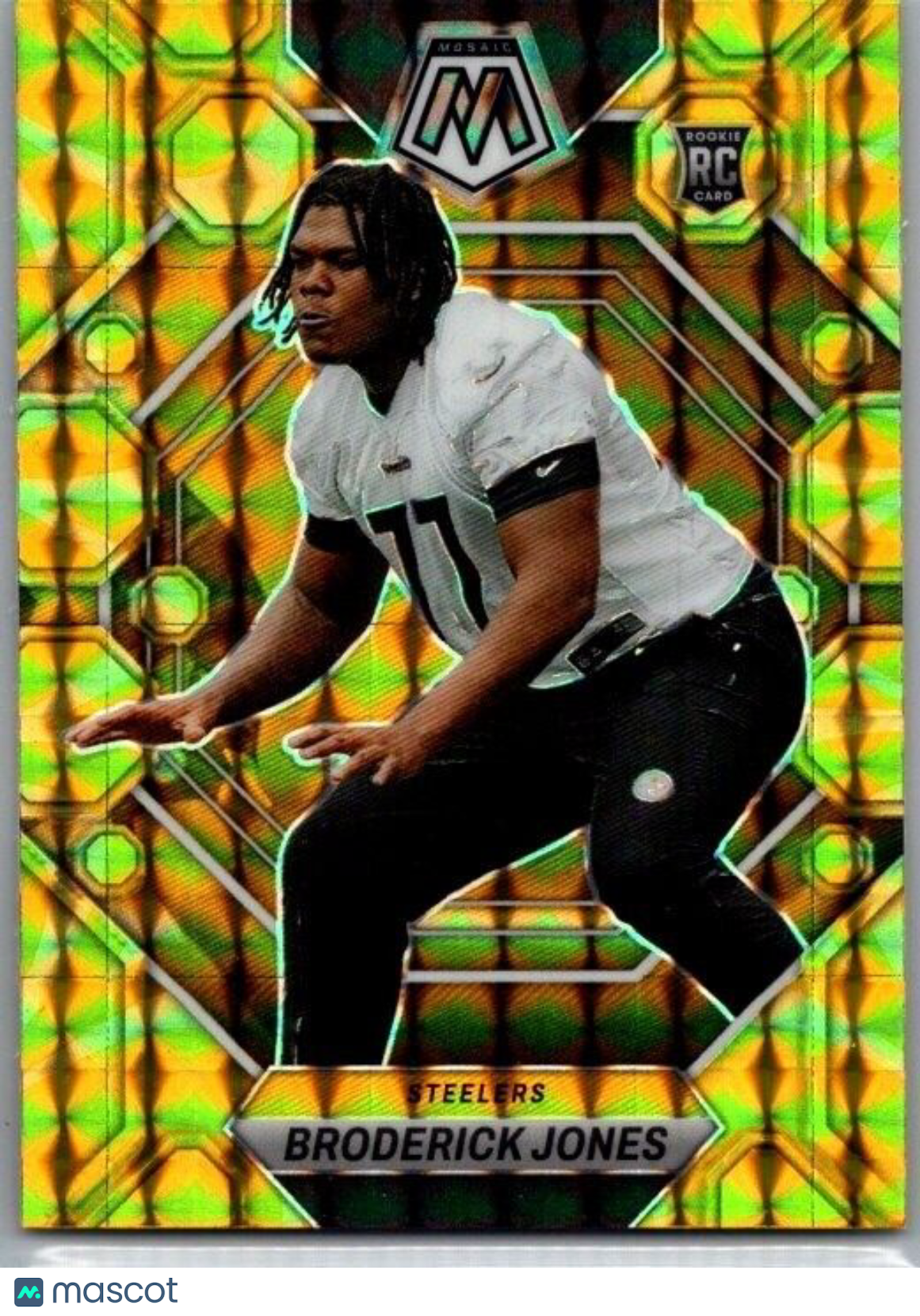 2023 Panini Mosaic - Rookies Reactive Yellow Prizm #288 Broderick Jones (RC)