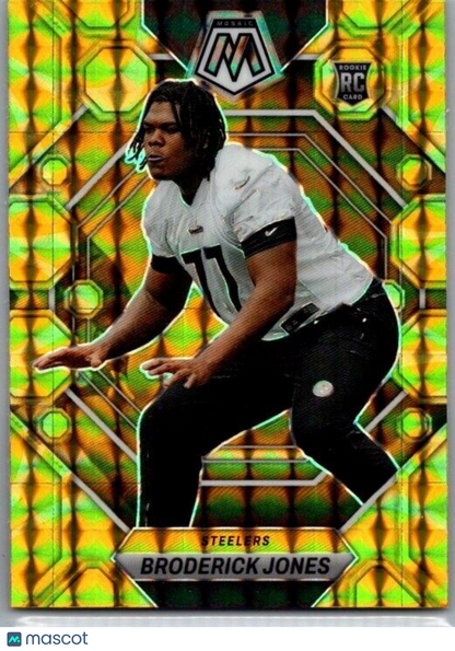 2023 Panini Mosaic - Rookies Reactive Yellow Prizm #288 Broderick Jones (RC)