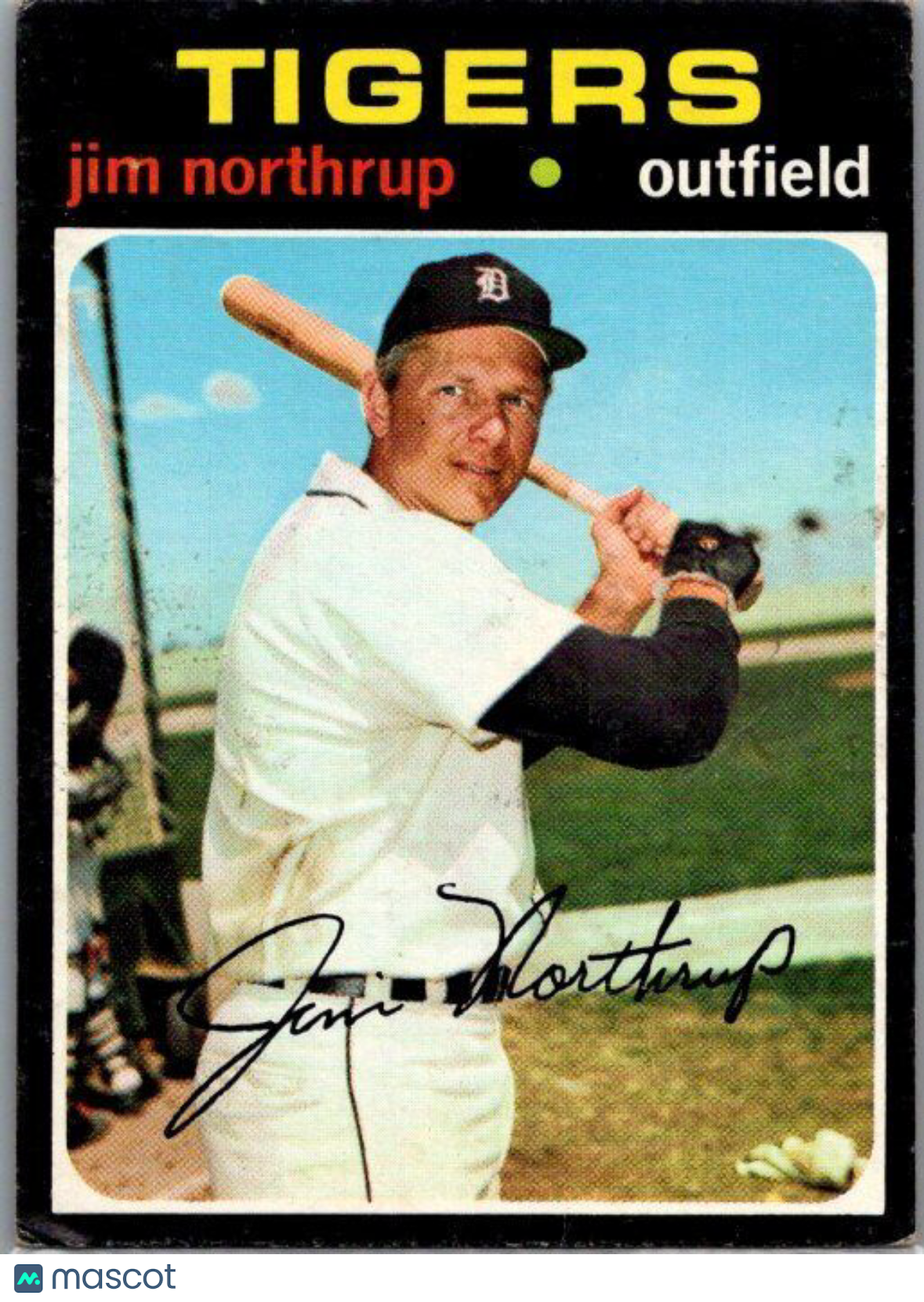 1971 Topps #265a Jim Northrup Dark black blob on right