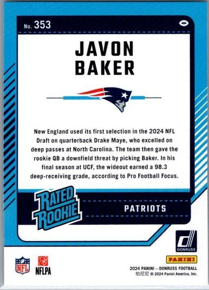 2024 Panini Donruss - Rated Rookie #353 Javon Baker (RC)