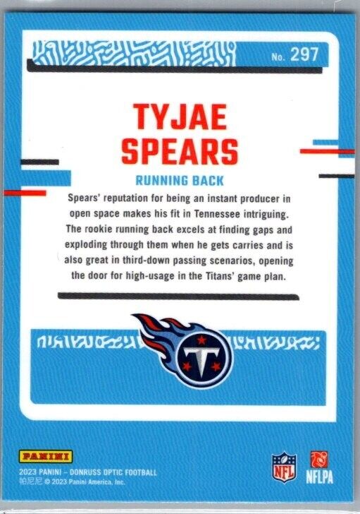 2023 Panini Donruss Optic - Rated Rookie #297 Tyjae Spears (RC)