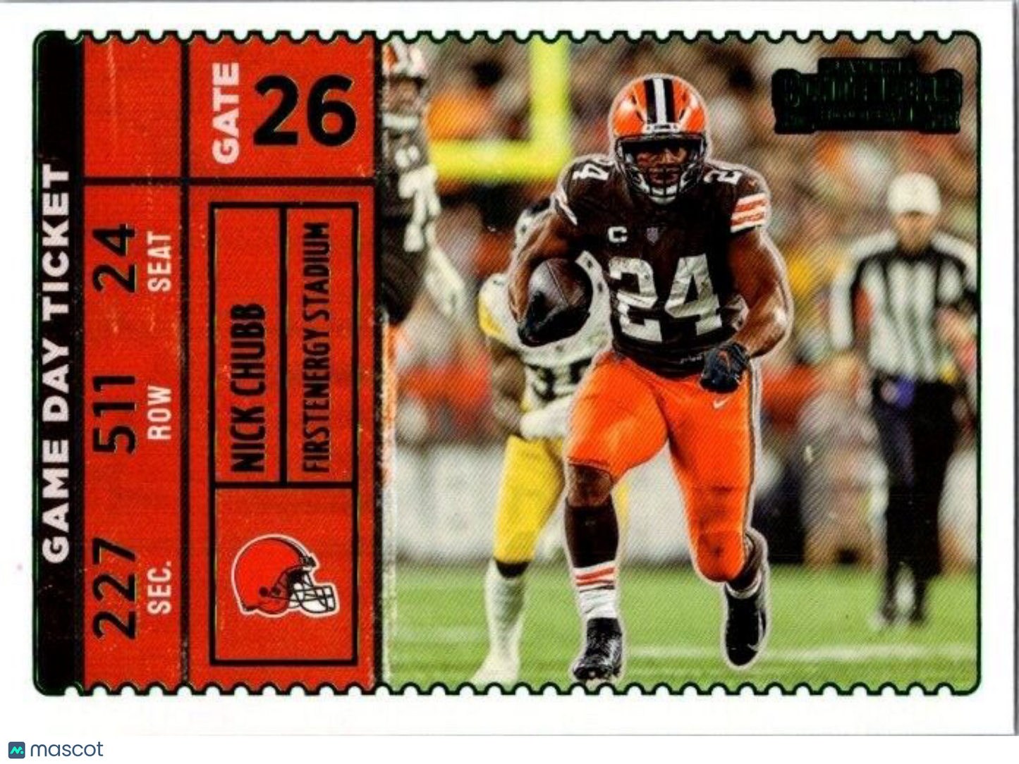 2022 Panini Contenders - Game Day Ticket #GDT-NCH Nick Chubb Green