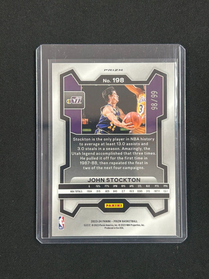 2023-24 Panini Prizm Purple - #198 John Stockton /99