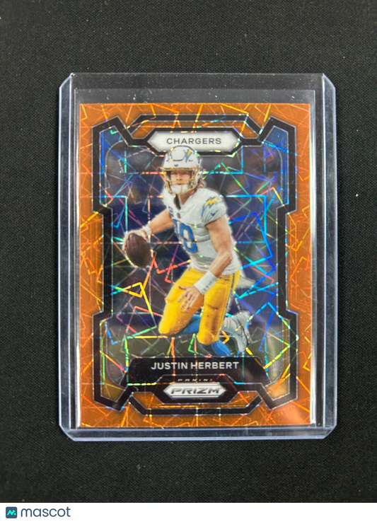 2023 Panini Prizm Orange Lazer Prizm #158 Justin Herbert