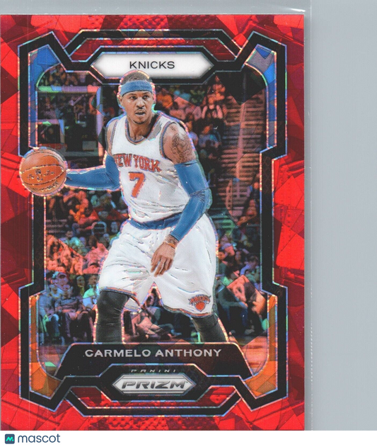 2023-24 Panini Prizm - Red Ice Prizm #186 Carmelo Anthony