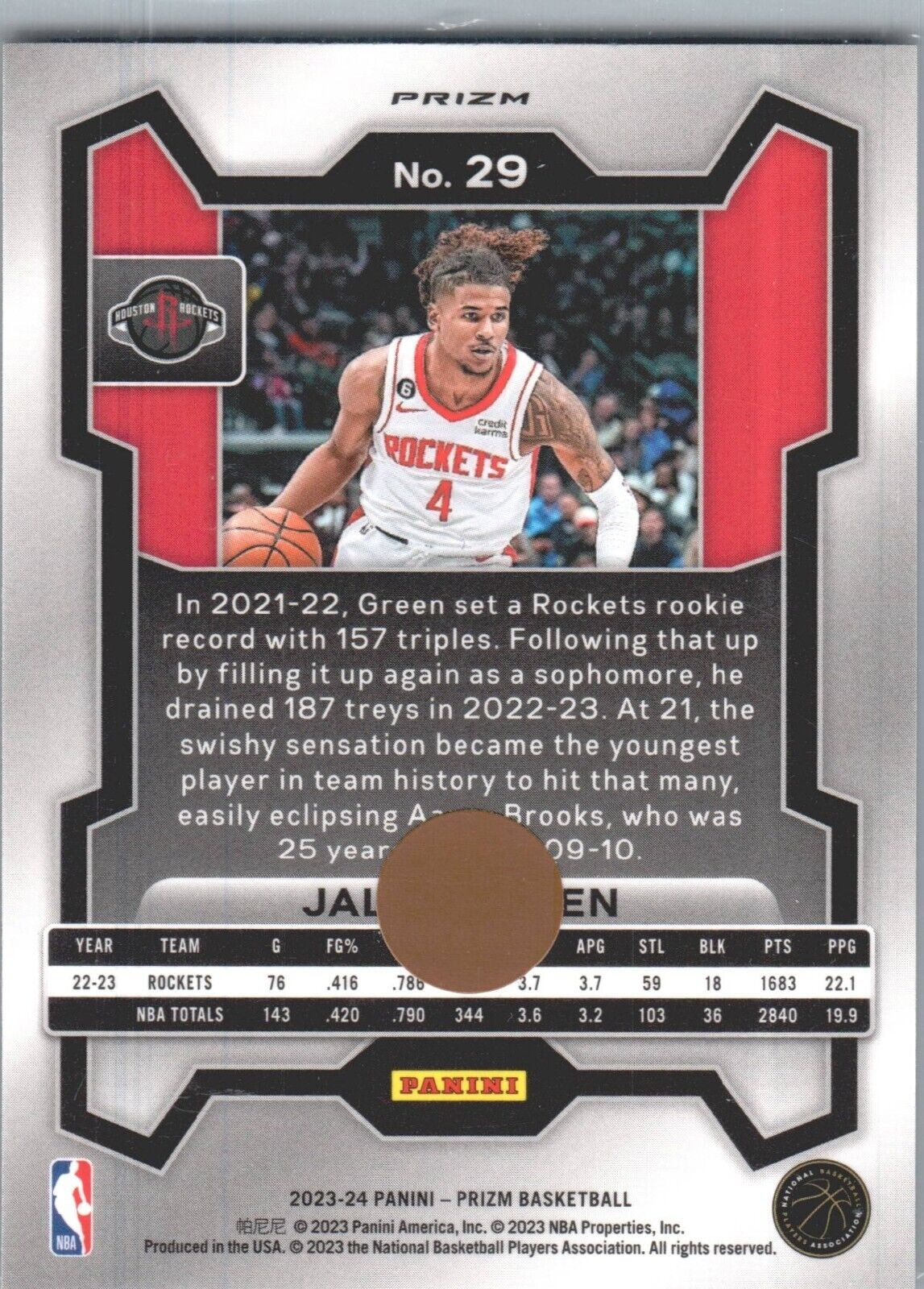 2023-24 Panini Prizm - Red Ice #29 Jalen Green