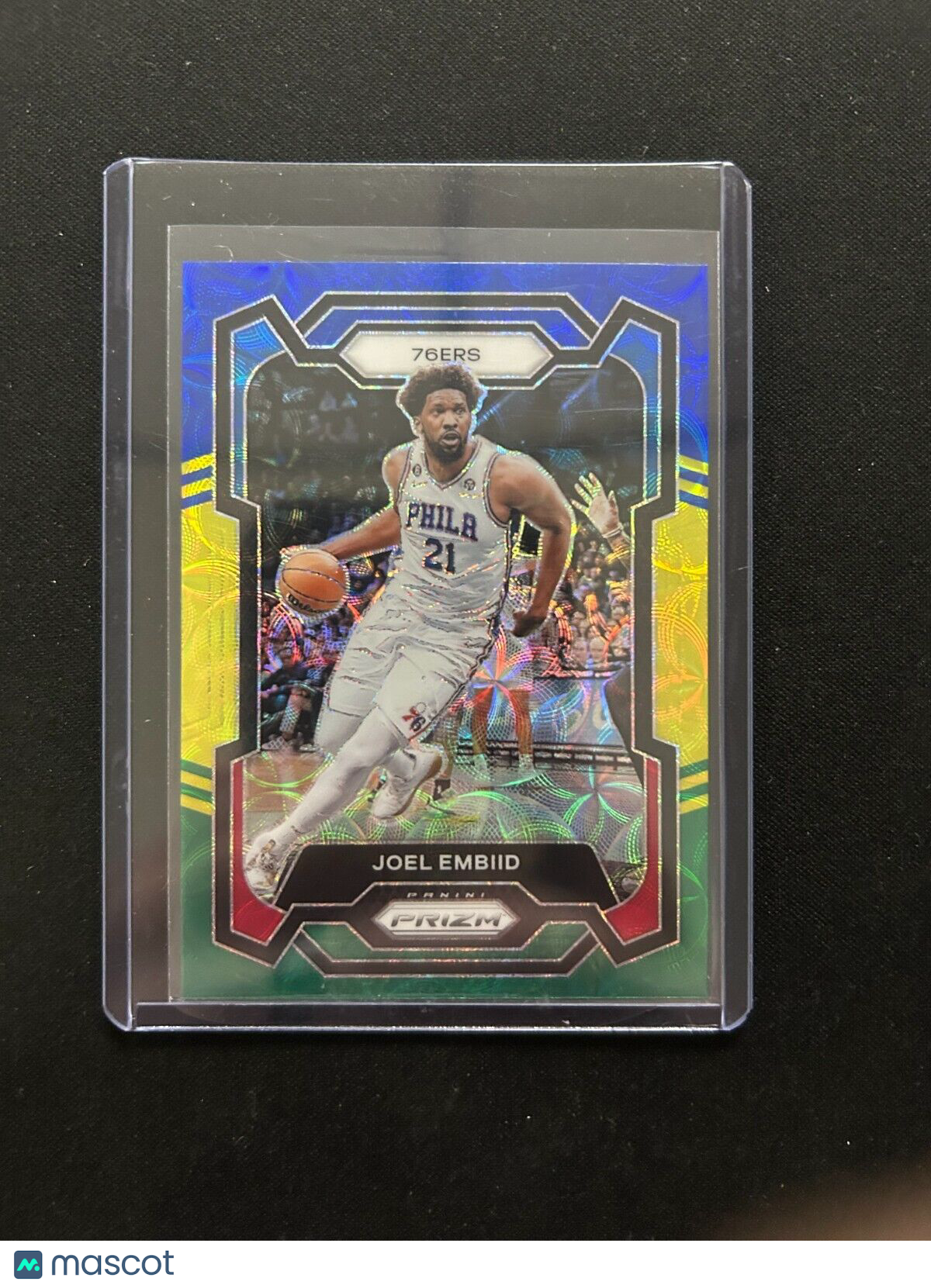 2023-24 Panini Prizm - Blue Yellow and Green Prizm #73 Joel Embiid