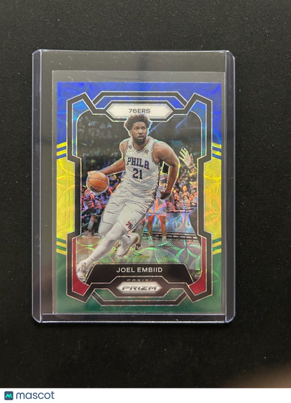 2023-24 Panini Prizm - Blue Yellow and Green Prizm #73 Joel Embiid