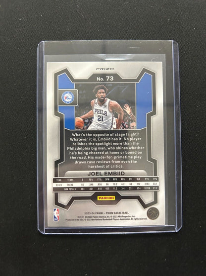 2023-24 Panini Prizm - Blue Yellow and Green Prizm #73 Joel Embiid