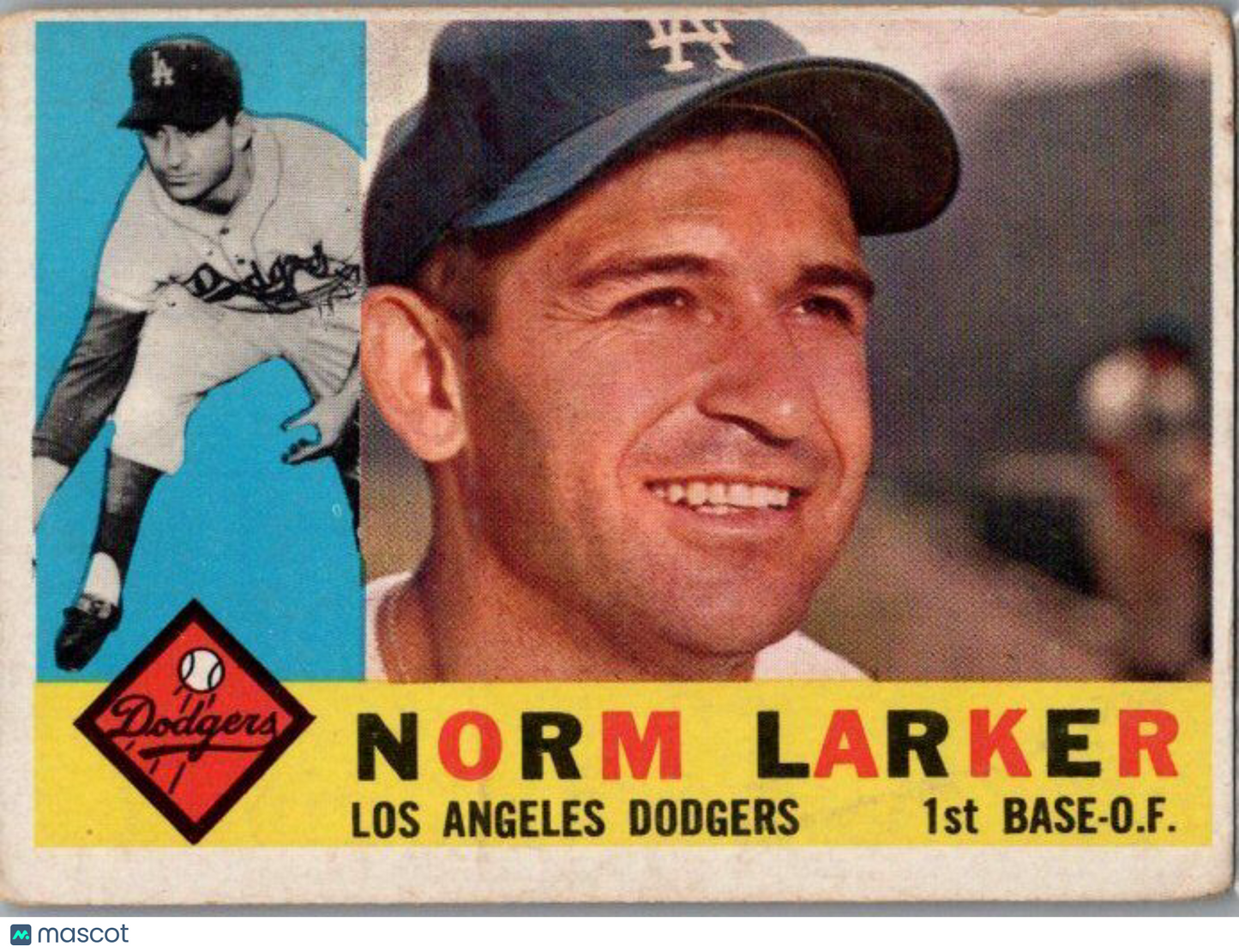 1960 Topps #394a Norm Larker White back