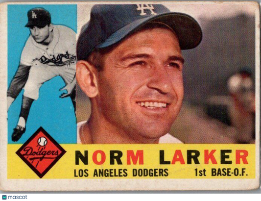 1960 Topps #394a Norm Larker White back