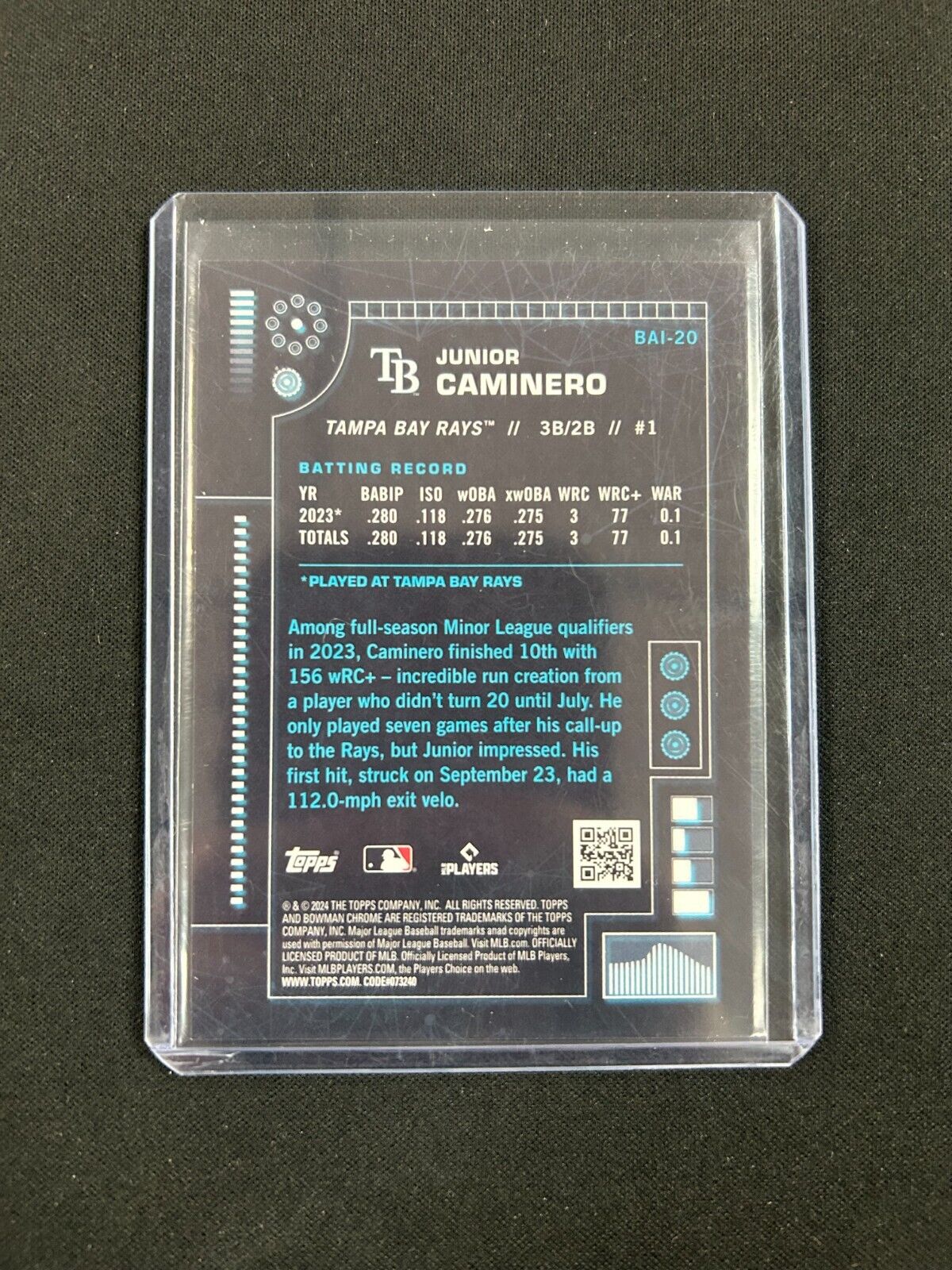 2024 Bowman - Bowman AI #BAI-20 Junior Caminero (RC)