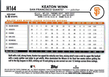 2024 Topps Holiday #H164 Keaton Winn