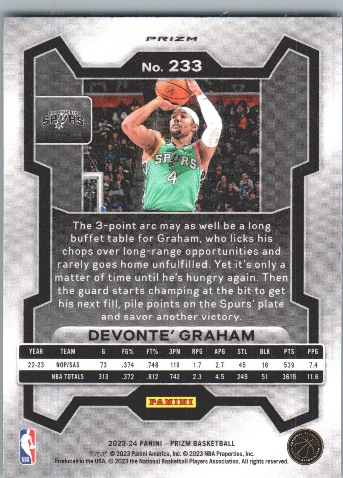 2023-24 Panini Prizm - Green Prizm #233 Devonte' Graham