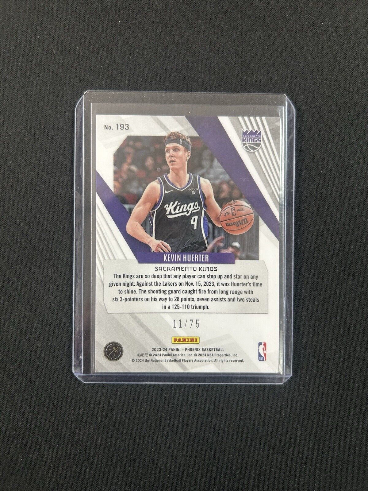 2023 Panini Phoenix Lava SP Kevin Huerter /75