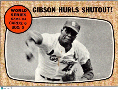 1968 Topps #154 World Series Game #4 - Gibson Hurls Shutout!