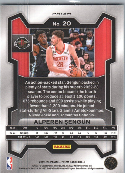 2023-24 Panini Prizm - Green Prizm #20 Alperen Sengun