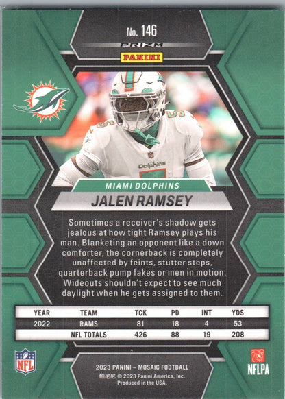 2023 Panini Mosaic #146 Jalen Ramsey Green Mosaic